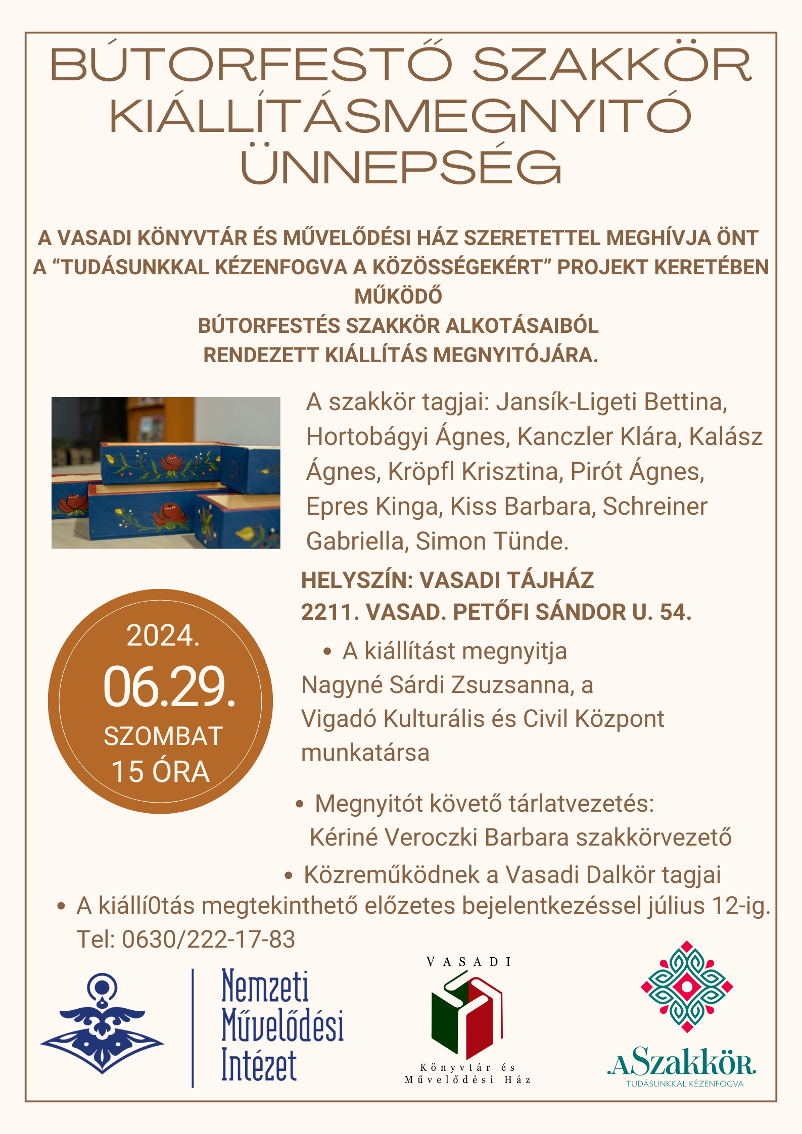 Meghívó bútorfestő kiállítás megnyitóra